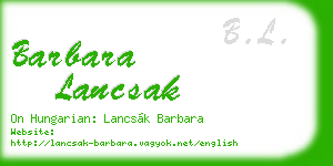 barbara lancsak business card