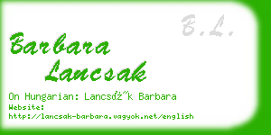 barbara lancsak business card